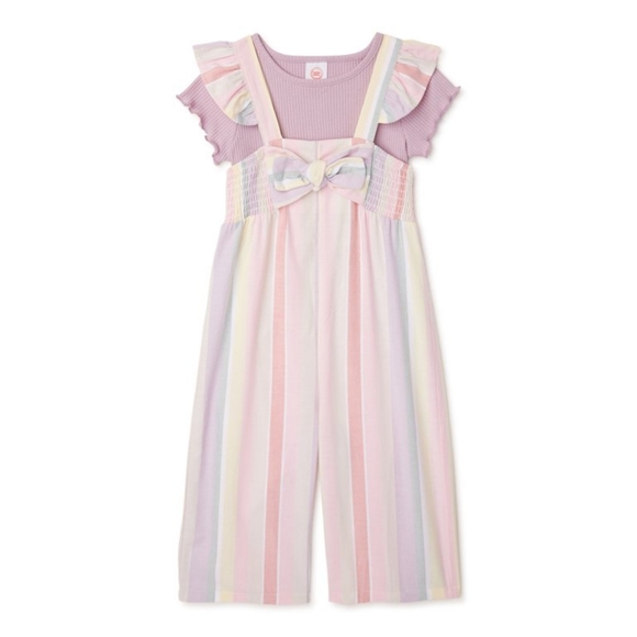 wonder nation Other - Wonder Nation Baby and Toddler Girls Romper with Tee, 2 Piece Set, sise 4T